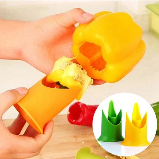 Slicer Vegetable Cutter Random Pepper Fruit Tools Cooking Device 2pcs Kitchen Seed Remover Creative Corer Cleaning Coring Gadget