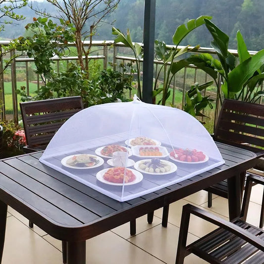 Foldable Food Mesh Cover Fly Anti Mosquito Pop-Up Food Cover Umbrella Meal